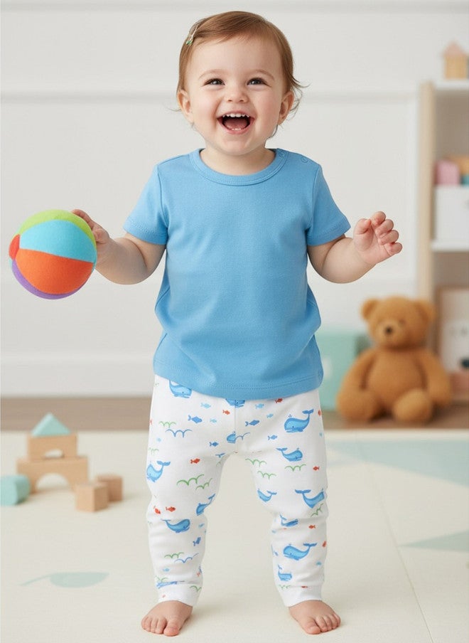 BONTOTS Infant Girls Whale of a Time Printed Organic Cotton Pyjama - Image 1